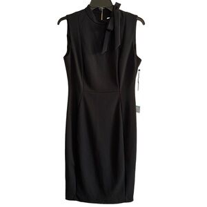 Calvin Klein Black Tie Neck Dress 8 NWT